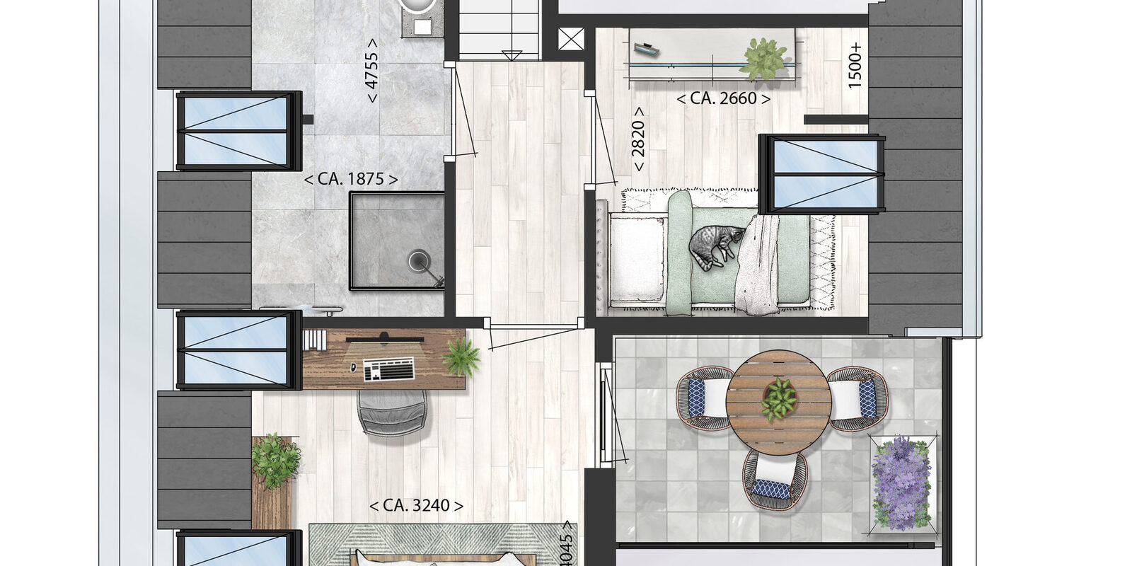Compagnon_Singel 455 Dordt_plattegrond_App2_VD_V3